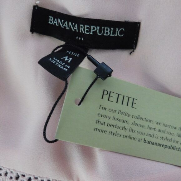 NEW Banana Republic Womens Top Sleeveless Pink Linen Blend Petite Medium PM - Picture 3 of 6